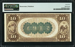 image for: Stevens Point, WI - $10 1882 Brown Back Fr. 485 The Citizens National Bank Ch. # 4912 PMG Choice Extremely Fine 45....