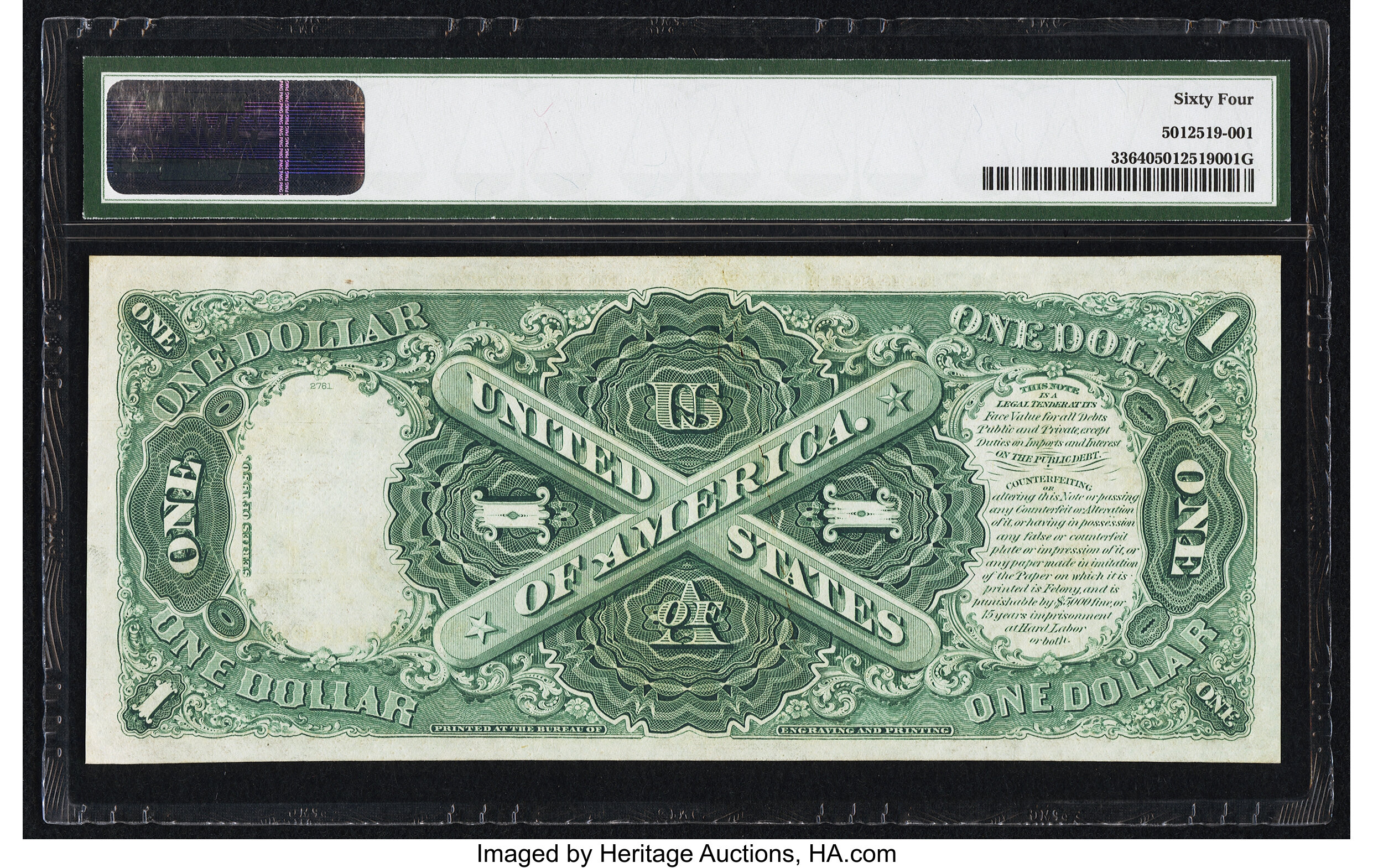 image for: Fr. 33 $1 1880 Legal Tender PMG Choice Uncirculated 64....