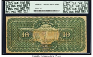 image for: Fr. 190b $10 1864 Compound Interest Treasury Note PCGS Very Fine 25....