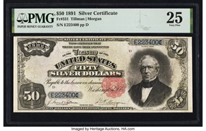 image for: Fr. 331 $50 1891 Silver Certificate PMG Very Fine 25....