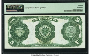 image for: Fr. 364 $5 1891 Treasury Note PMG Gem Uncirculated 66 EPQ....
