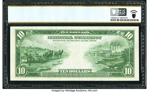 image for: Fr. 817 $10 1915 Federal Reserve Bank Note PCGS Banknote Superb Gem Unc 67 PPQ....