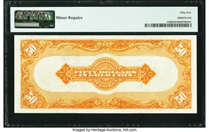 image for: Fr. 1199 $50 1913 Gold Certificate PMG About Uncirculated 55....