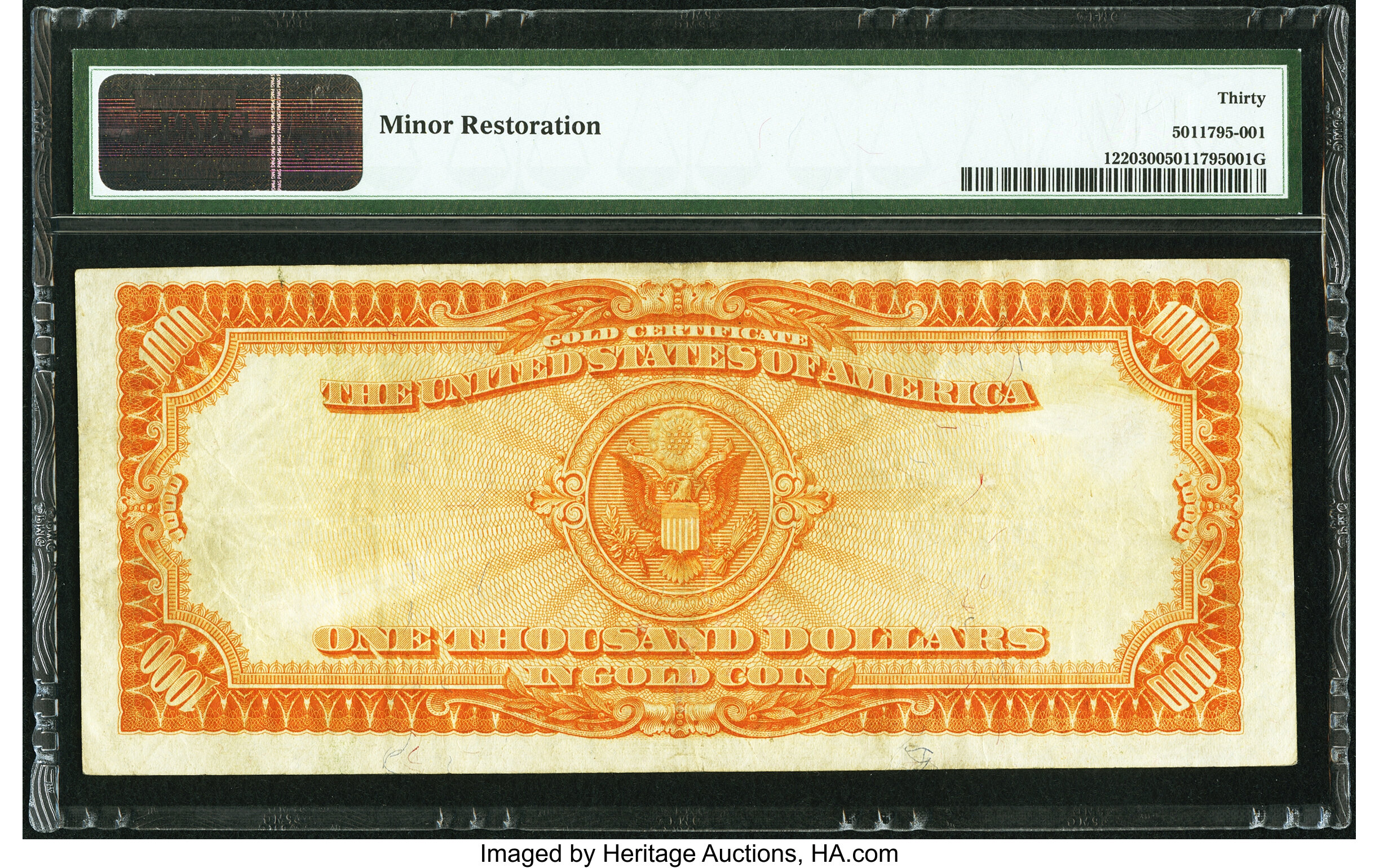 image for: Fr. 1220 $1,000 1922 Gold Certificate PMG Very Fine 30....