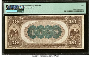 image for: Phoenix, AZ - $10 1882 Brown Back Fr. 485 The Phoenix National Bank Ch. # (P)4729 PMG Extremely Fine 40 Net....