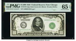 image for: Fr. 2210-G $1,000 1928 Federal Reserve Note. PMG Gem Uncirculated 65 EPQ....