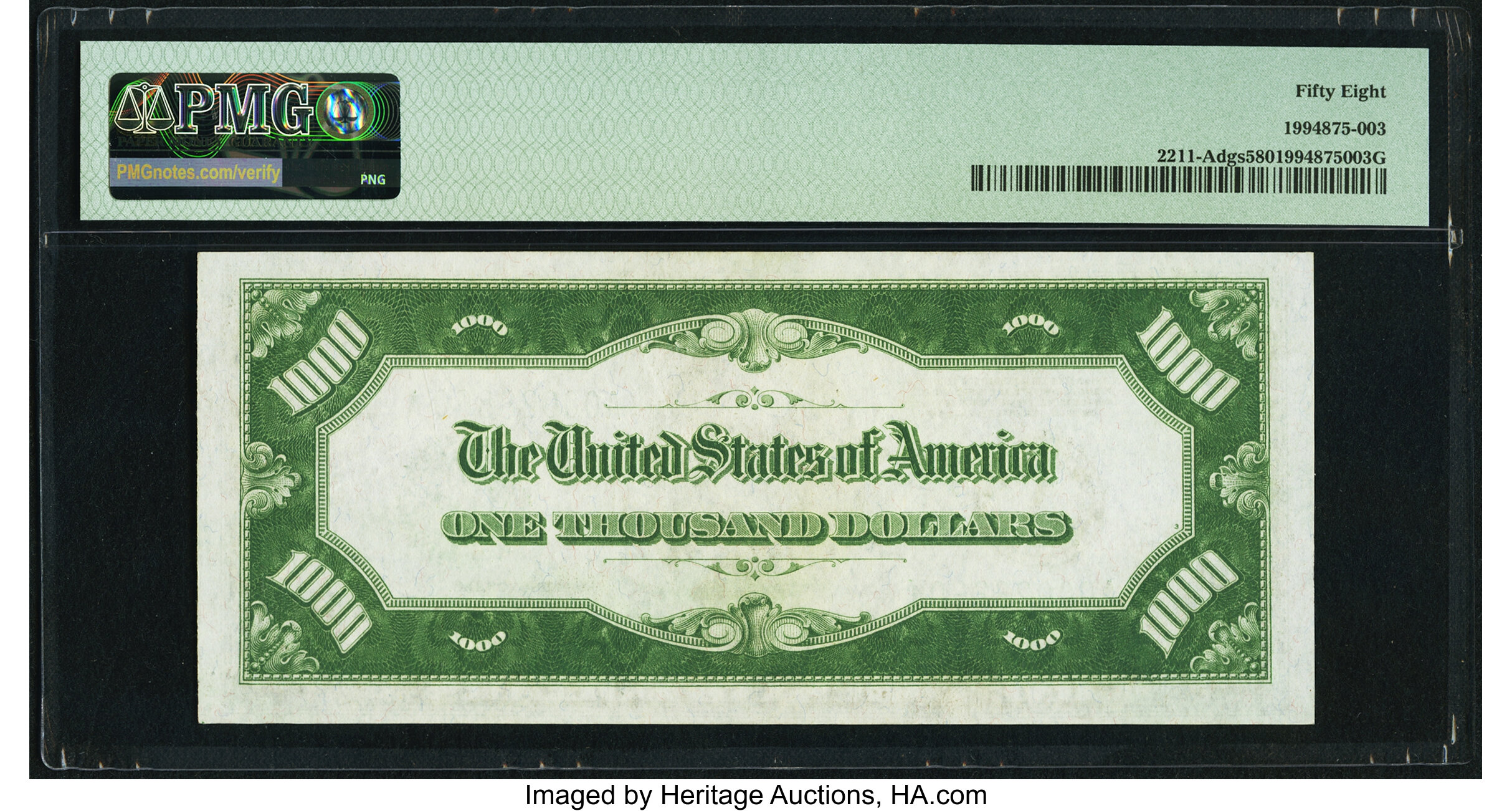 image for: Fr. 2211-A $1,000 1934 Federal Reserve Note. PMG Choice About Unc 58....