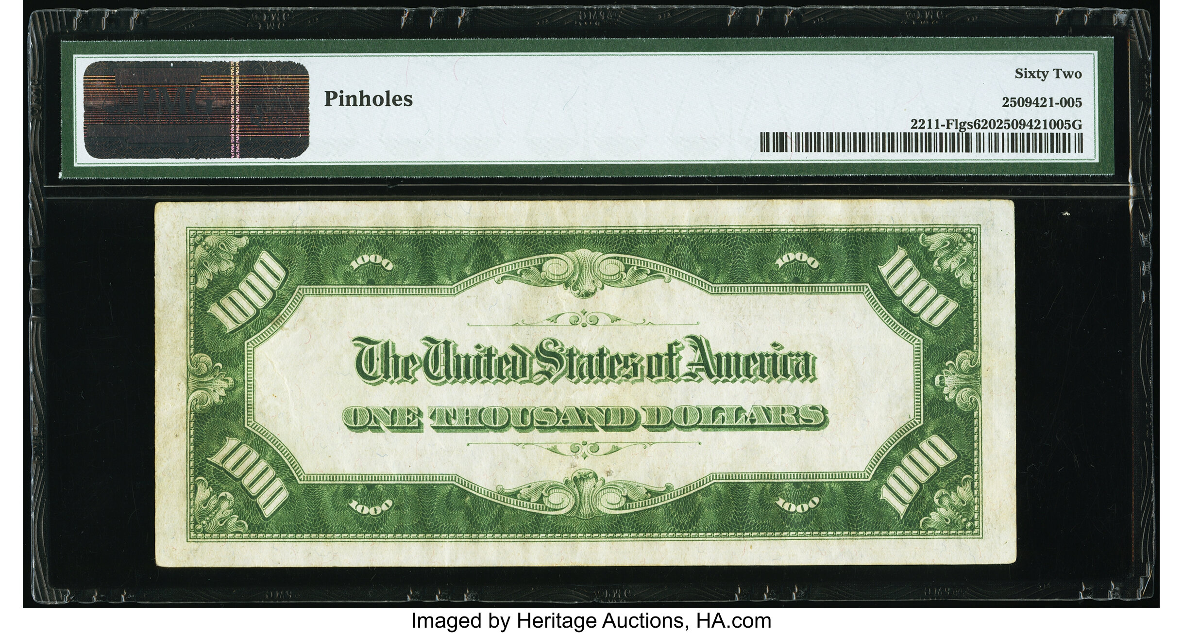 image for: Fr. 2211-F $1,000 1934 Light Green Seal Federal Reserve Note. PMG Uncirculated 62....