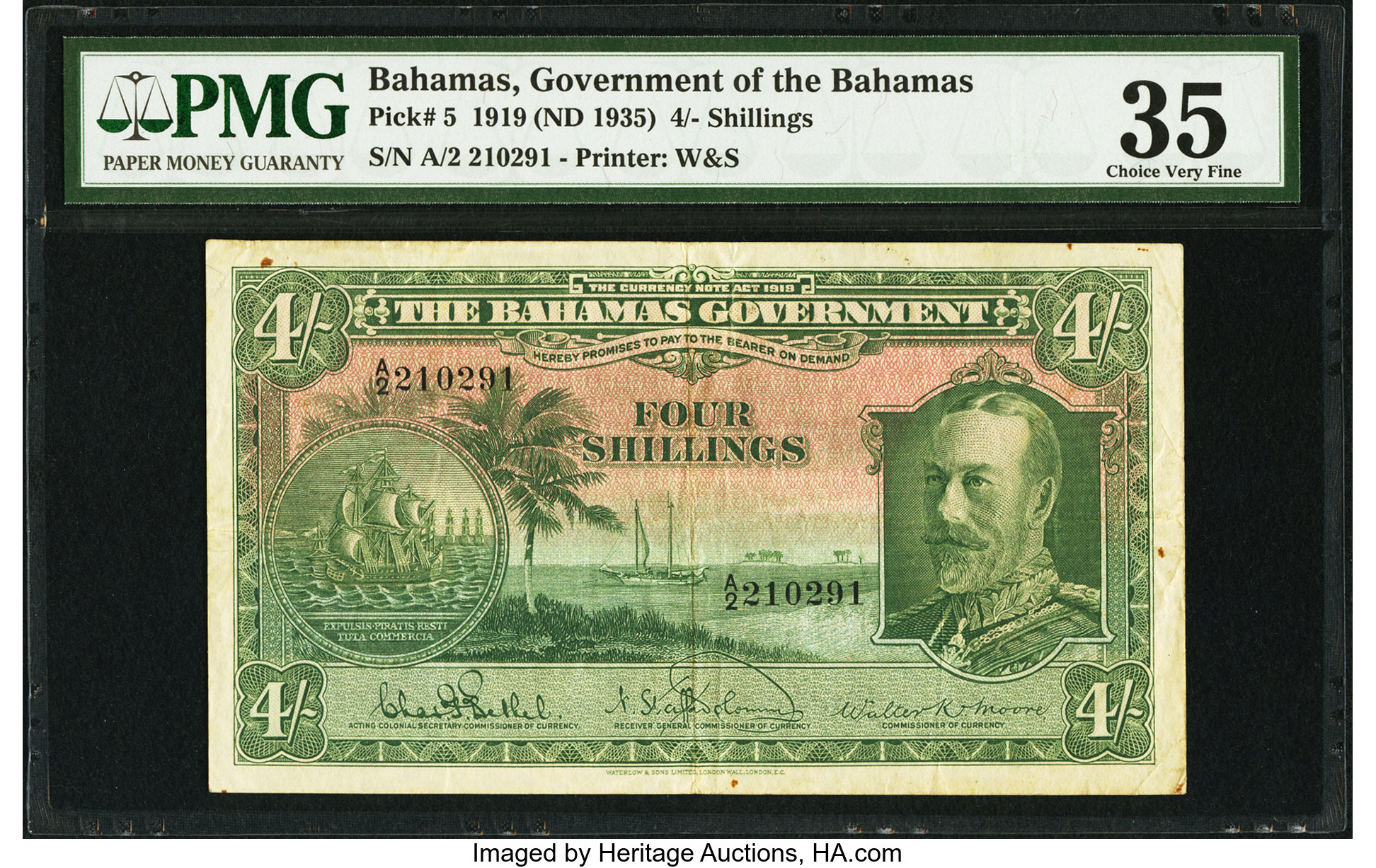 image for: Bahamas  4 shillings(B105a)