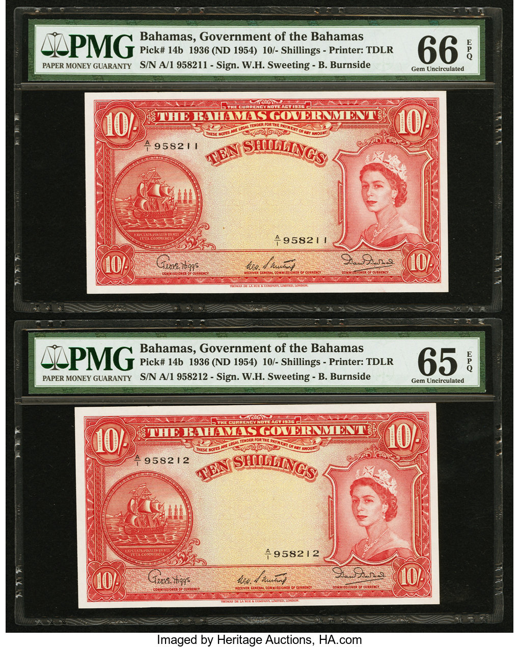 image for: Bahamas  10 shillings(B113ds)