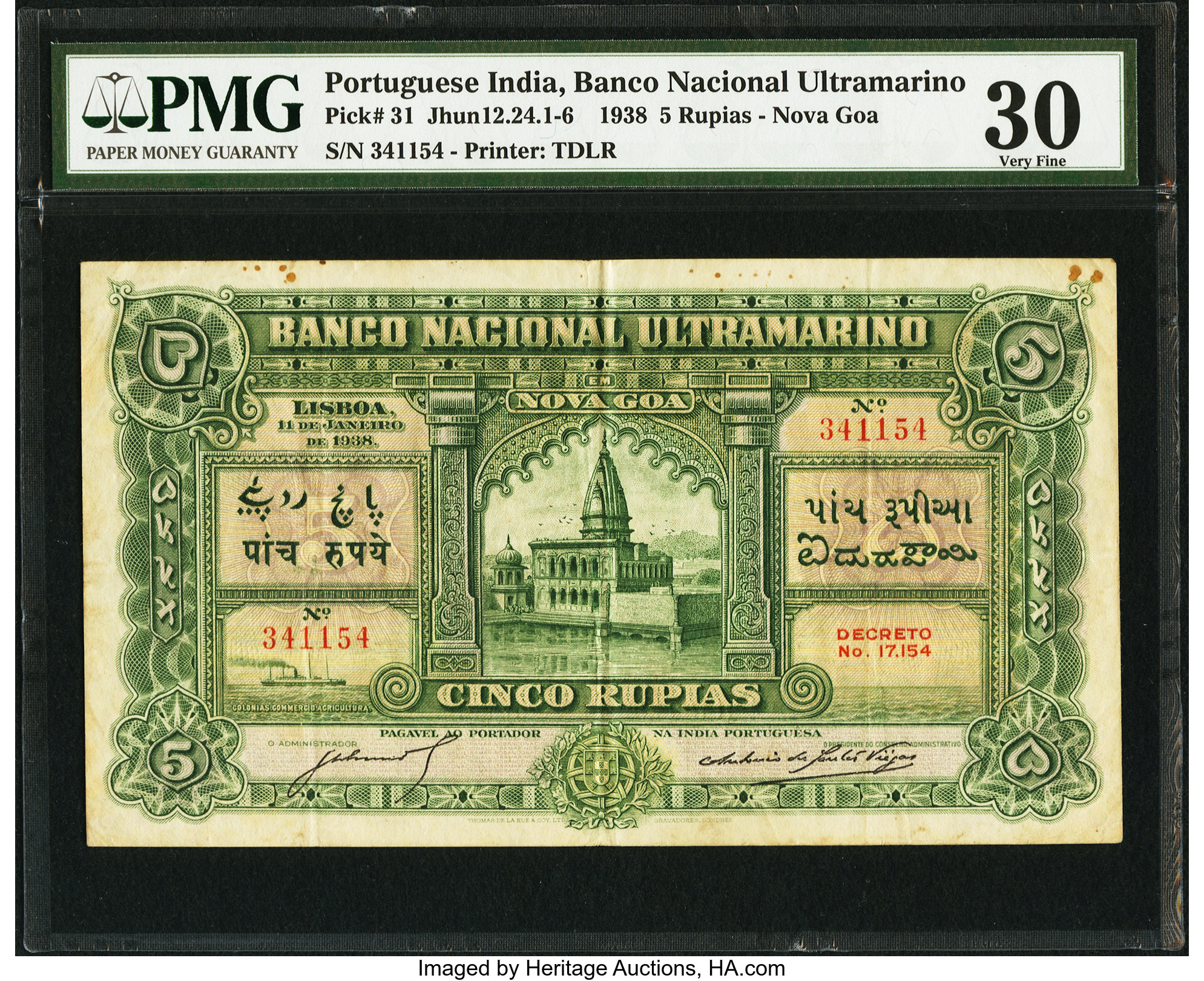 image for: Portuguese India  5 rupias(B319d)
