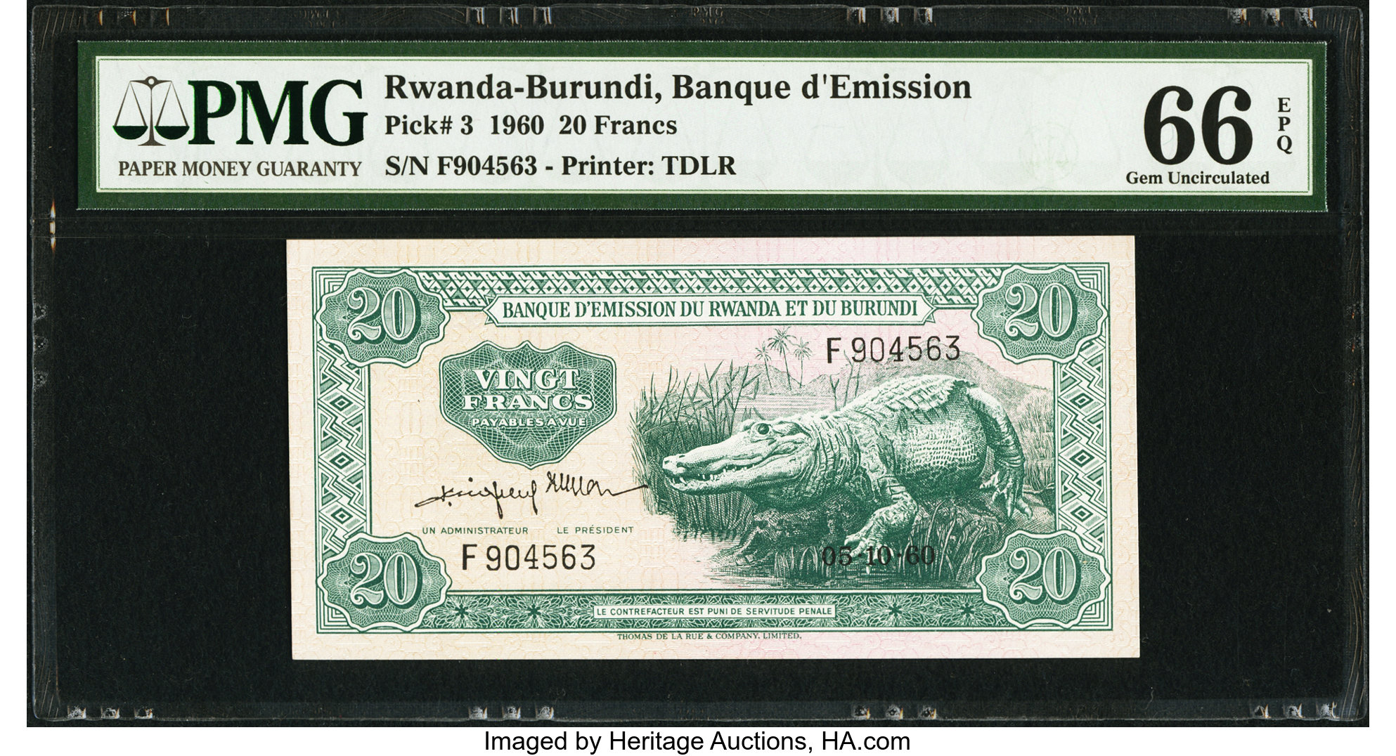 image for: Rwanda and Burundi  20 francs(B103b)