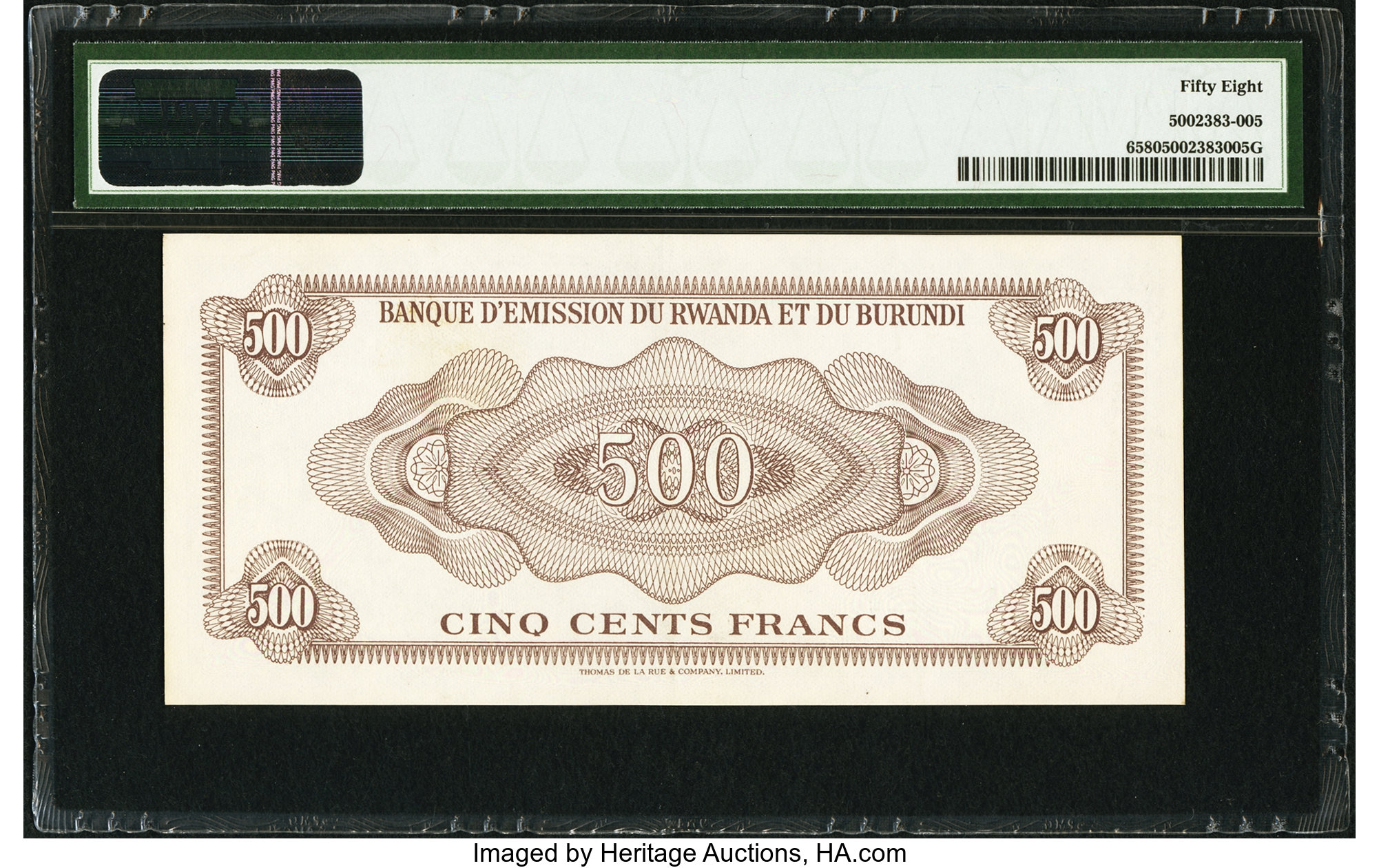 image for: Rwanda and Burundi  500 francs(B106c)
