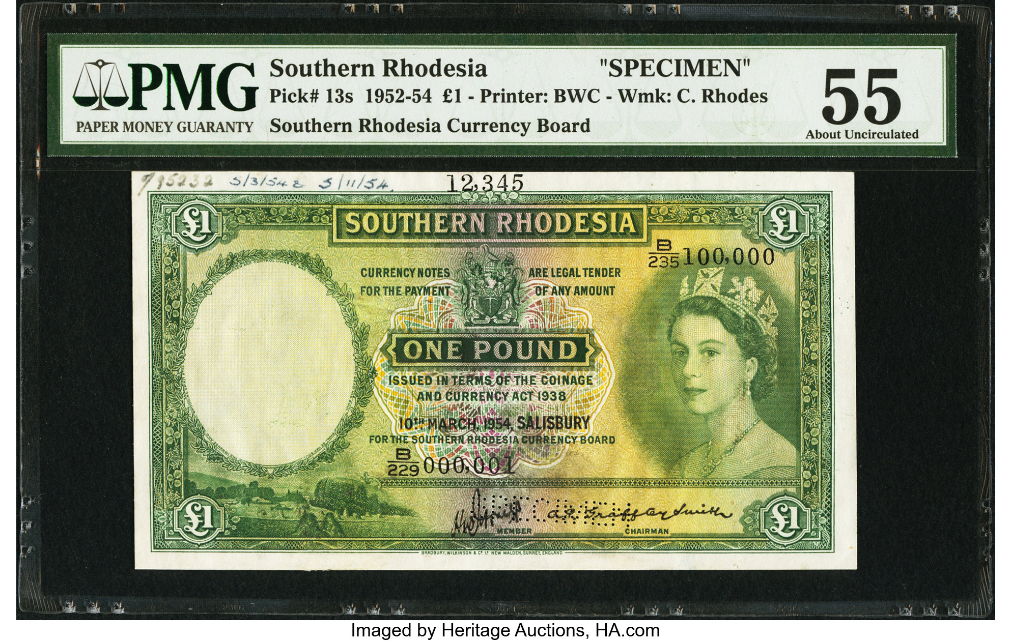 image for: Southern Rhodesia  1 pound (B108a1)