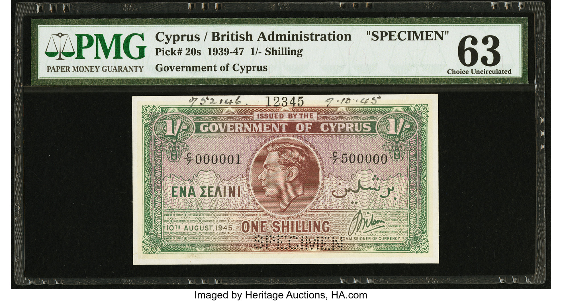 image for: Cyprus  1 shilling (B120bs)