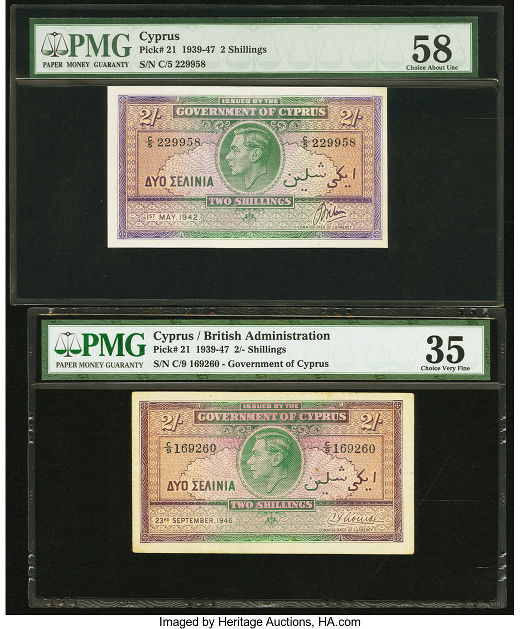 image for: Cyprus  2 shillings (B121b)