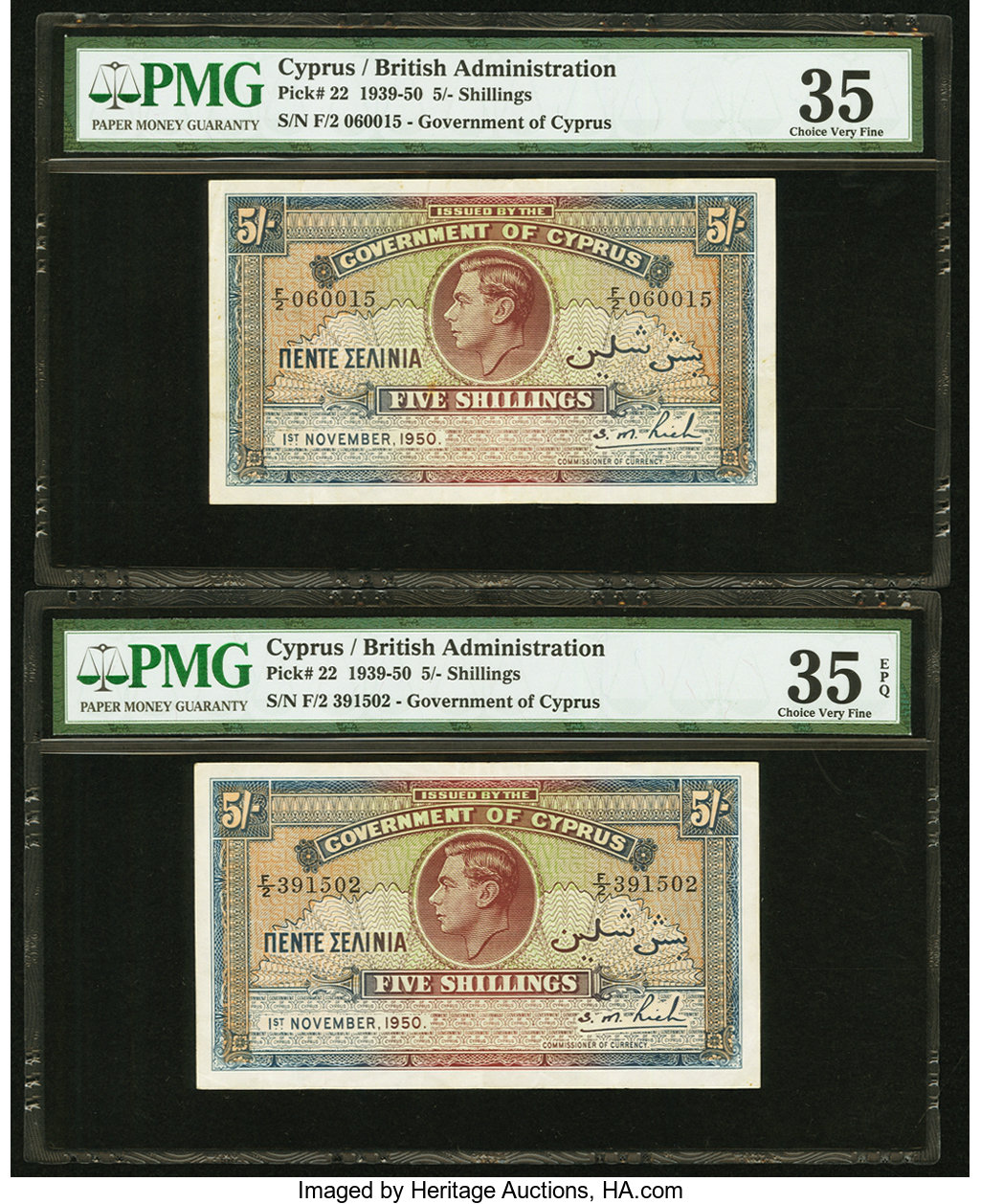image for: Cyprus  5 shillings (B122is)