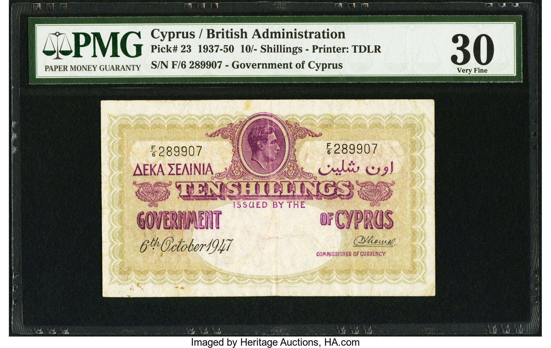 image for: Cyprus  10 shillings (B123c)