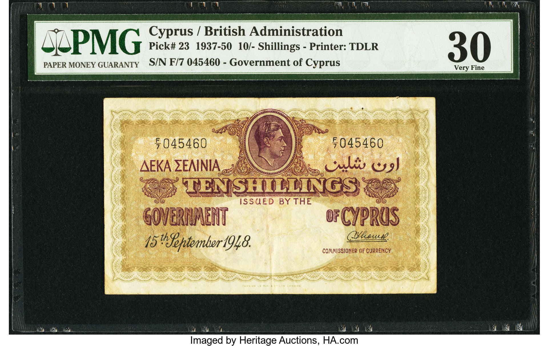 image for: Cyprus  10 shillings (B123c)
