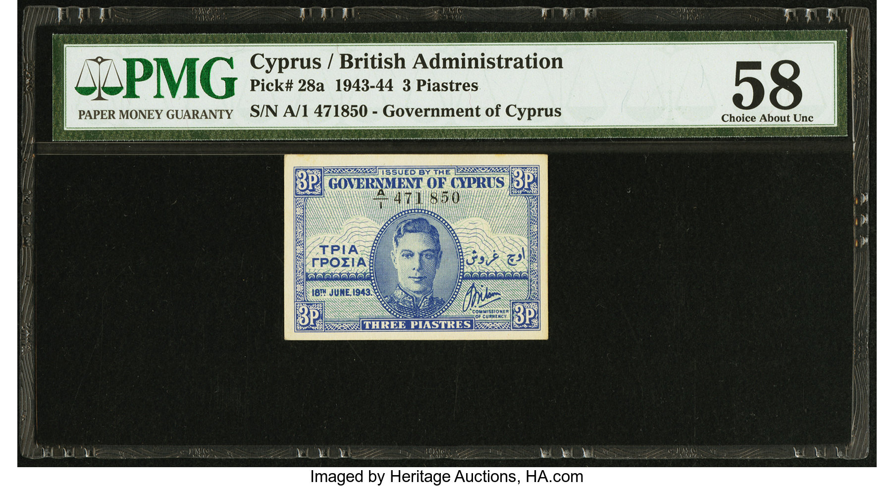 image for: Cyprus  3 piastres (B128d)