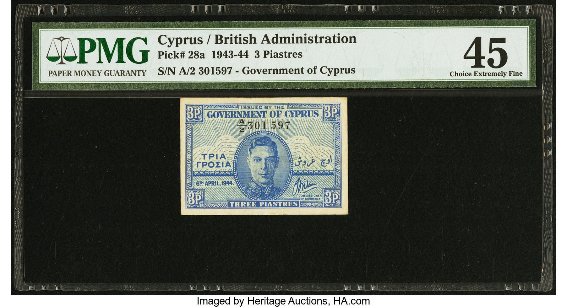 image for: Cyprus  3 piastres (B128d)