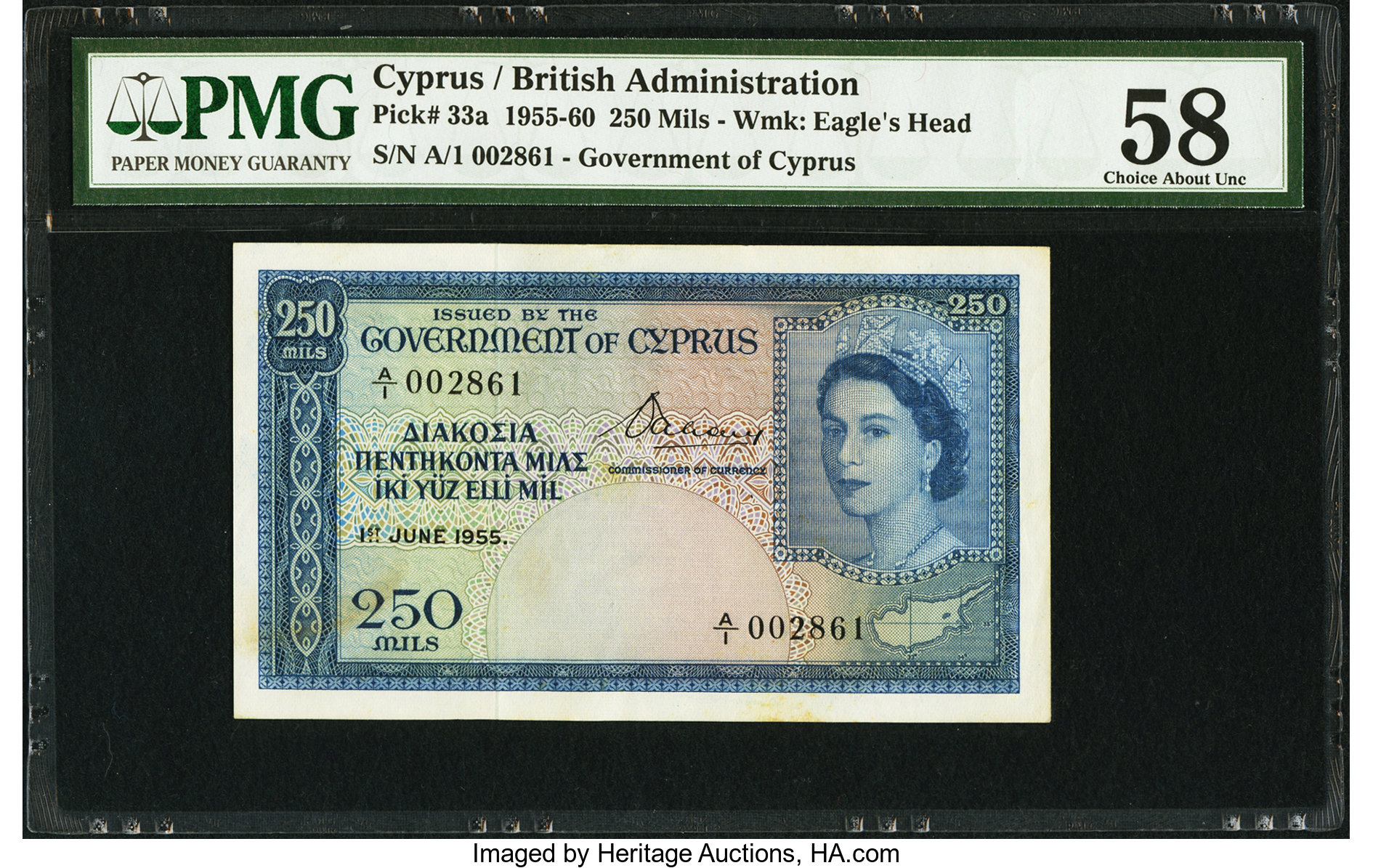 image for: Cyprus  250 mils (B133d)