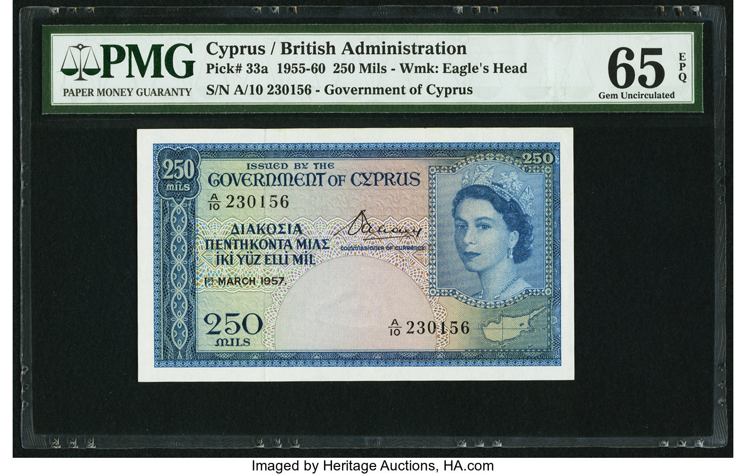 image for: Cyprus  250 mils (B133a)