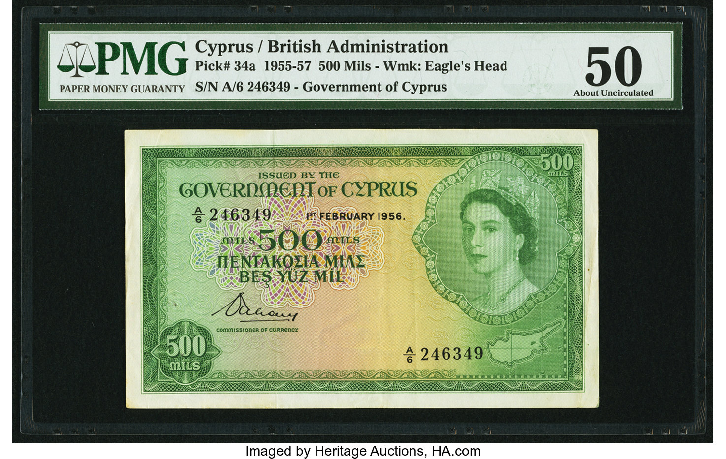 image for: Cyprus  500 mils (B134bs)