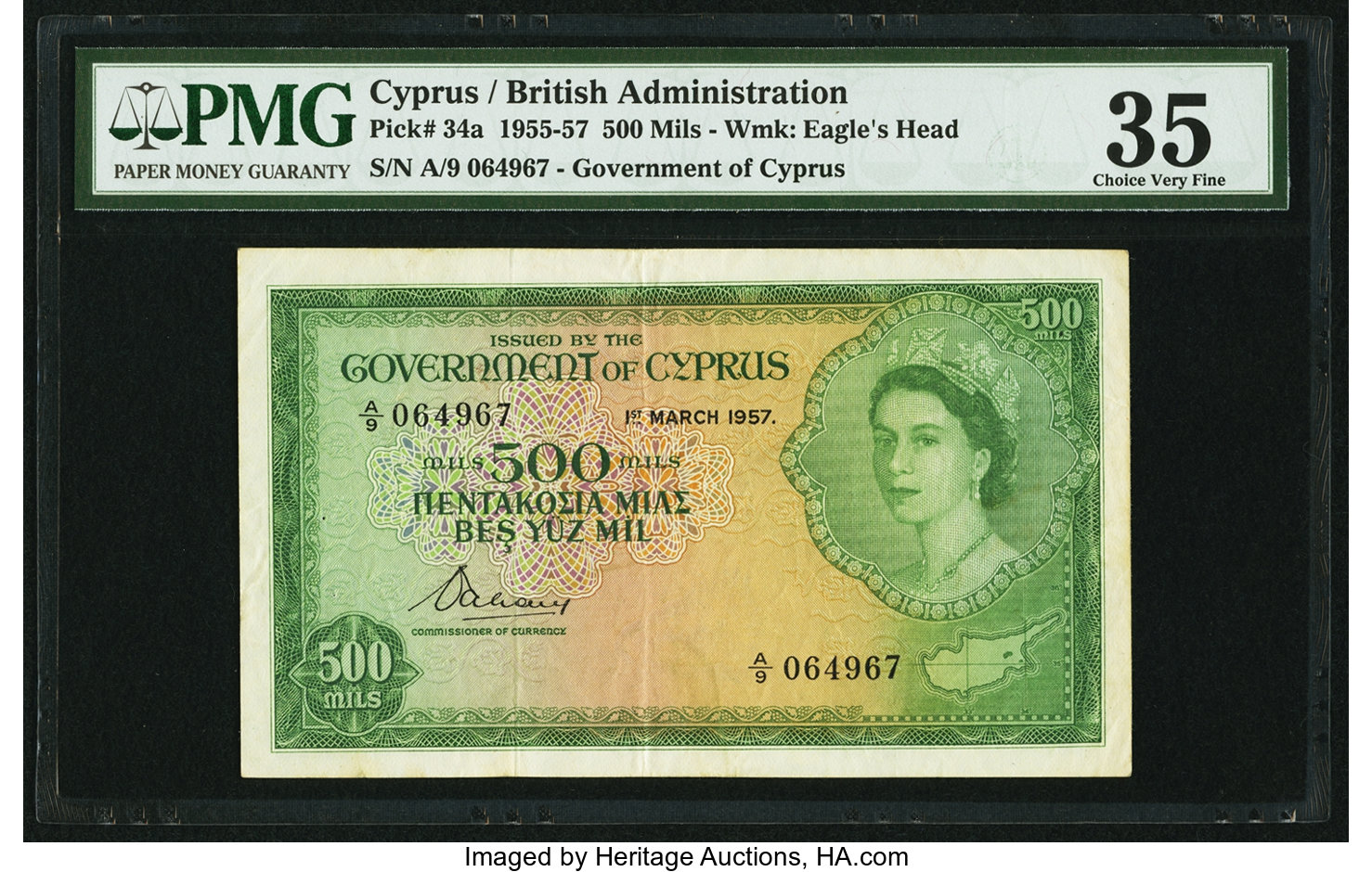 image for: Cyprus  500 mils (B134as3)