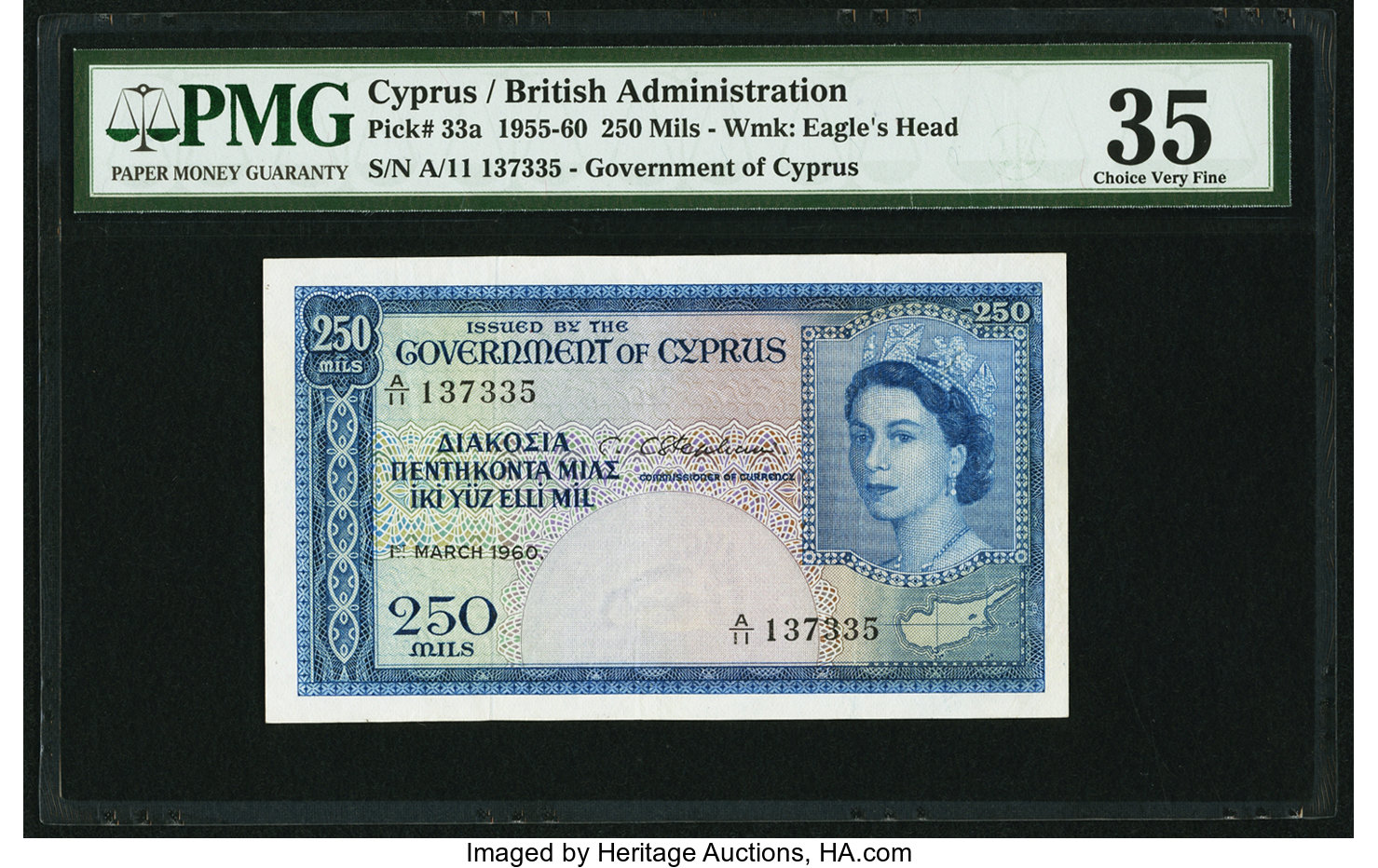image for: Cyprus  250 mils (B133ds)