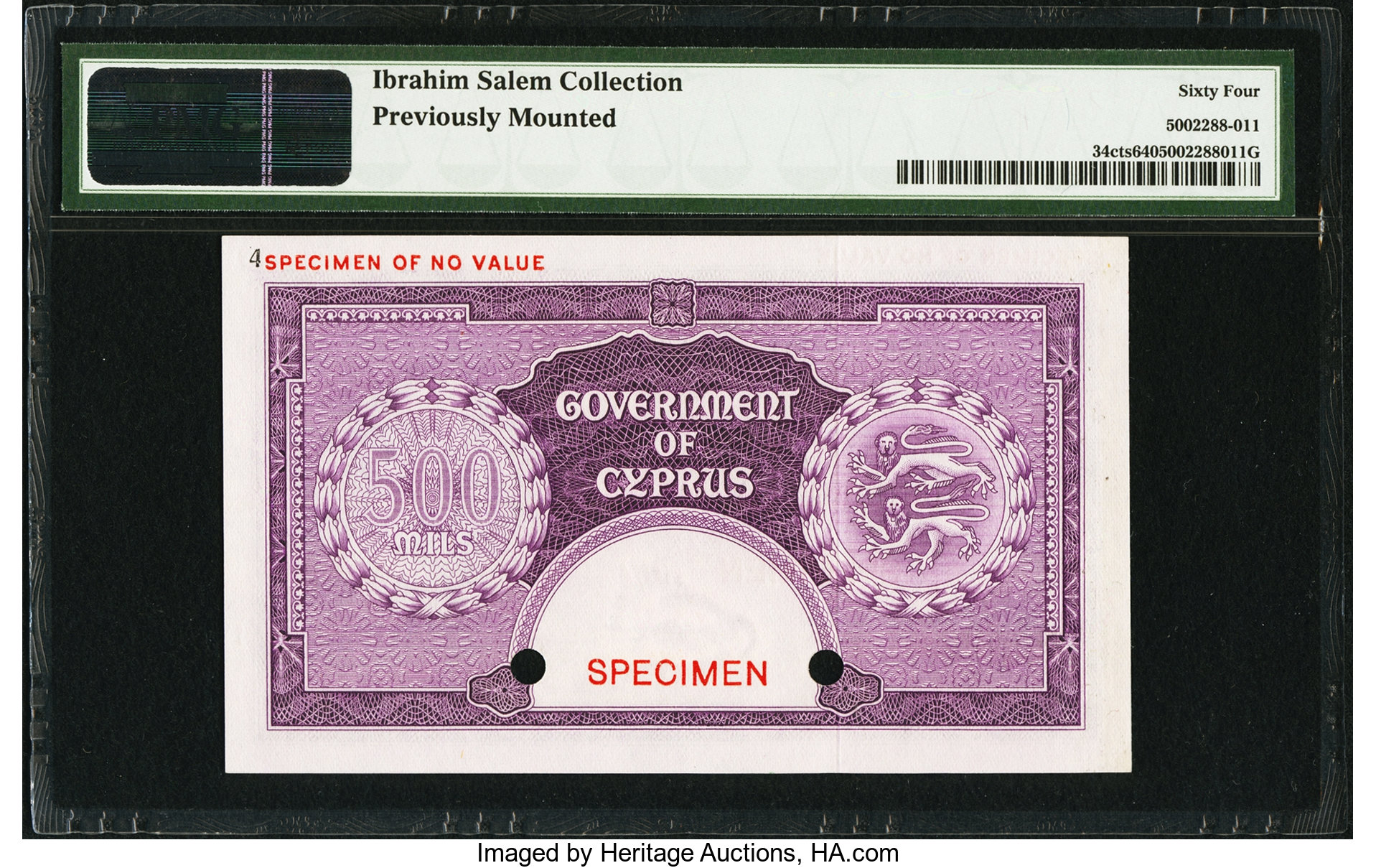image for: Cyprus  500 mils (B134as1)