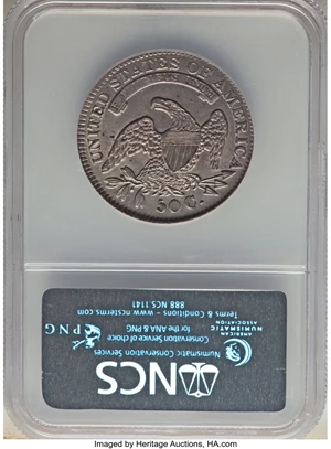 image for: 1832 50C Small Letters, O-114, R.4, -- Improperly Cleaned -- NCS. Unc Details. Mintage 4,797,000. ...