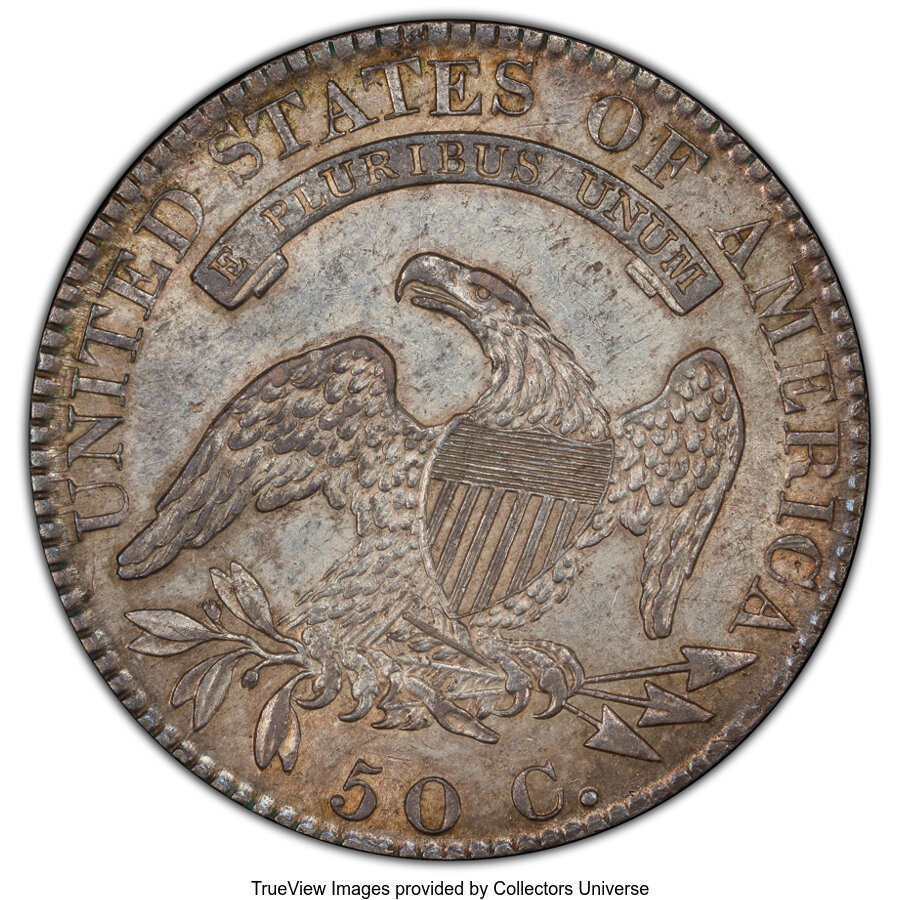 image for: 1819 50C O-111, R.3, AU55 PCGS. PCGS Population: (5/1 and 0/0+). NGC Census: (3/3 and 0/0+). CDN: $787.50.Whsle. Bid for NG...