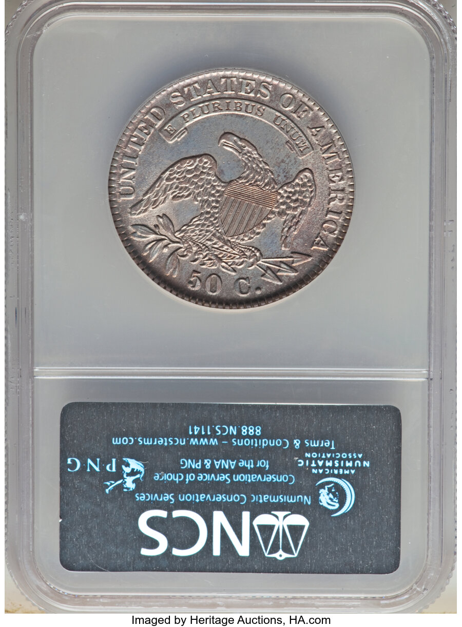image for: 1830 50C Small 0, O-104, R.4, -- Improperly Cleaned -- NCS. AU Details.  Mintage 4,764,800. ...