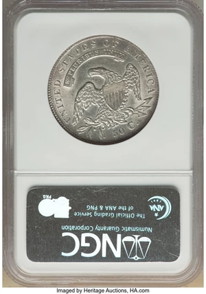 image for: 1836 50C Lettered Edge, O-107, High R.4, AU55 NGC. NGC Census: (5/2). PCGS Population: (4/2). CDN: $450 Whsle. Bid for NGC/...