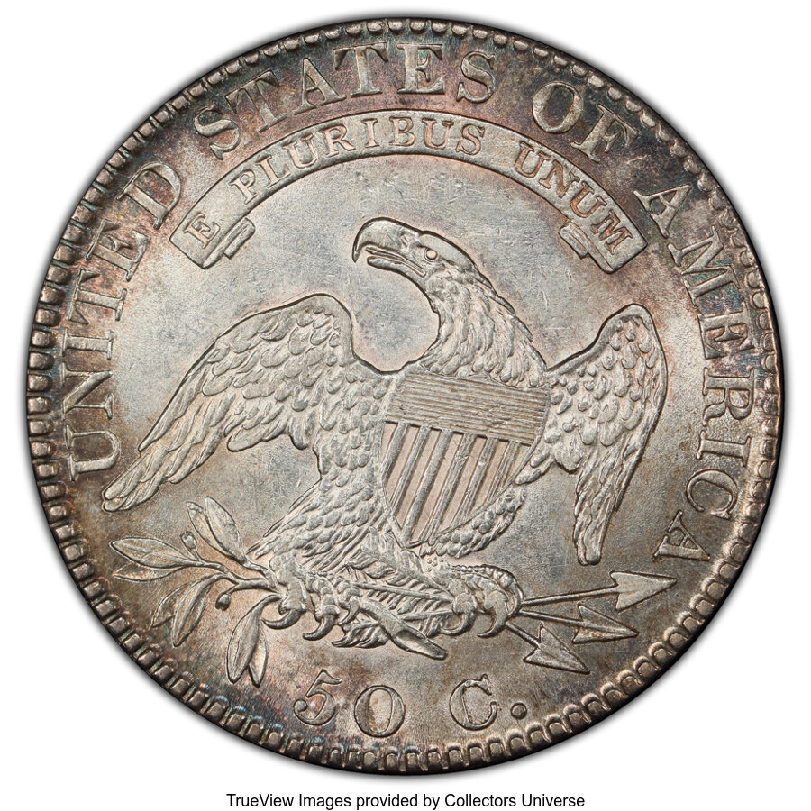 image for: 1820/19 50C Square Base 2, O-101, R.1, AU53 PCGS. PCGS Population: (2/6 and 0/1+). NGC Census: (7/7 and 0/0+). CDN: $1,150 ...