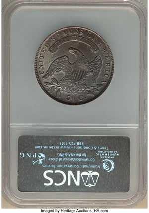 image for: 1836 50C Lettered Edge, O-117, R.3, -- Improperly Cleaned -- NCS. Unc Details. Mintage 6,545,000. ...