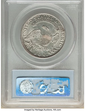 image for: 1818 50C O-105, High R.4, AU50 PCGS. Ex: Frederick Collection. PCGS Population: (3/4). NGC Census: (0/3). CDN: $770 Whsle. ...