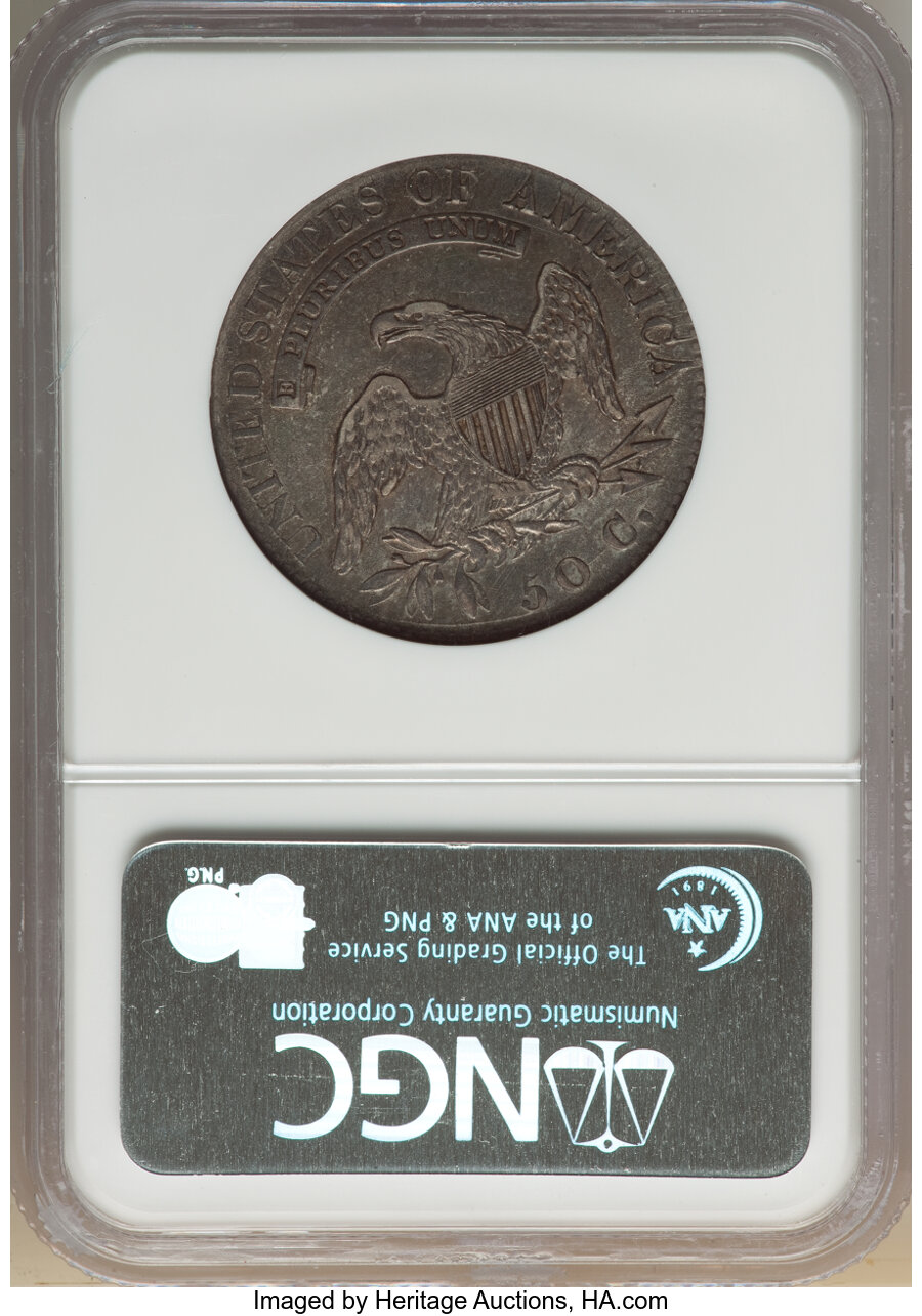 image for: 1819 50C O-110a, R.3, AU50 NGC. NGC Census: (2/9). PCGS Population: (1/6). CDN: $525 Whsle. Bid for NGC/PCGS AU50. ...