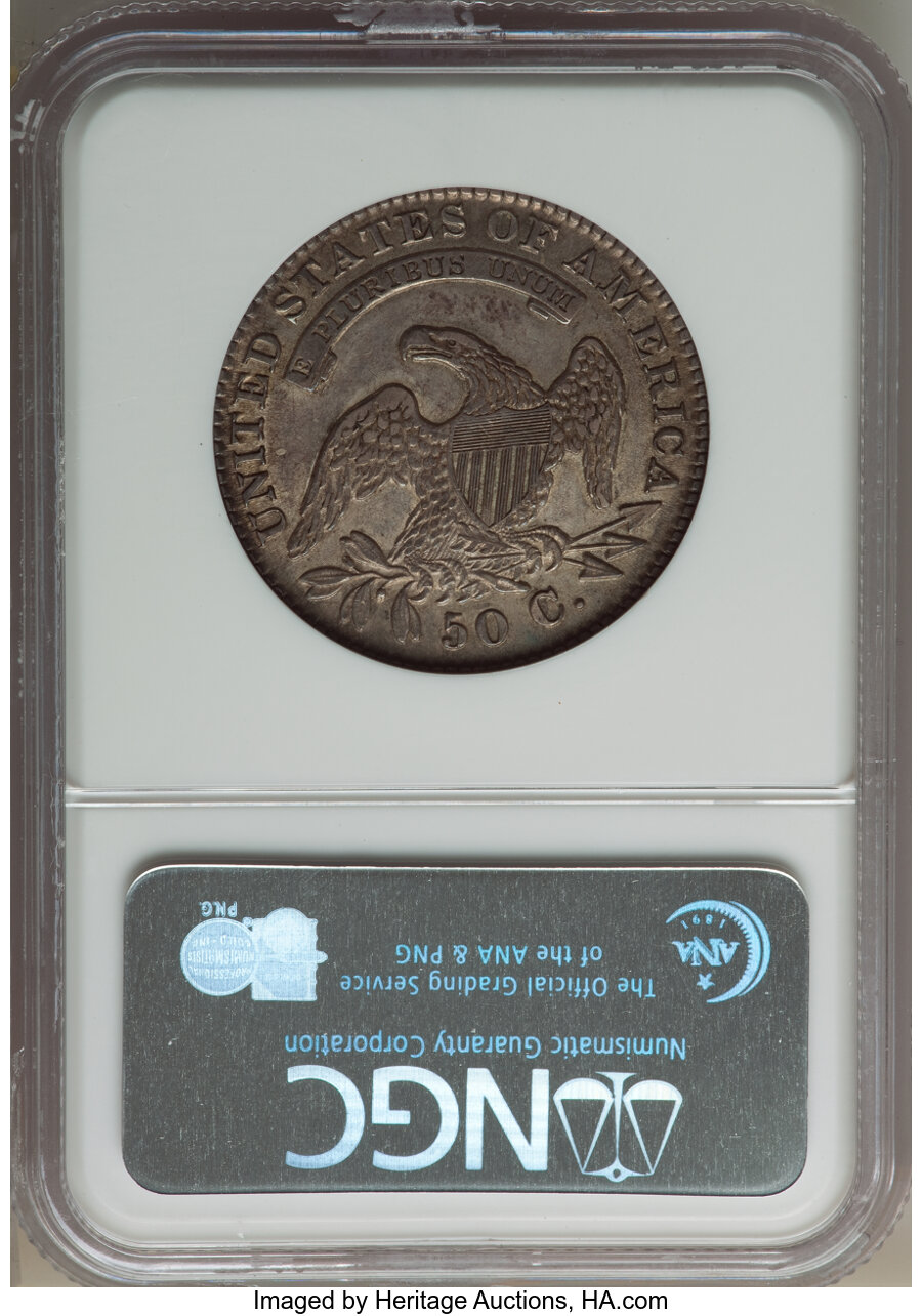 image for: 1830 50C Small 0, O-117, R.2, AU55 NGC. NGC Census: (6/11). PCGS Population: (4/4). CDN: $375 Whsle. Bid for NGC/PCGS AU55....