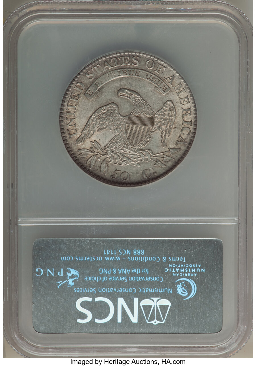 image for: 1813 50C 50 C Over UNI, O-101, R.1, -- Improperly Cleaned -- NCS. AU Details.  Mintage 1,241,903. ...