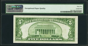 image for: Fr. 1951-L $5 1928A Federal Reserve Note. PMG Gem Uncirculated 65 EPQ....