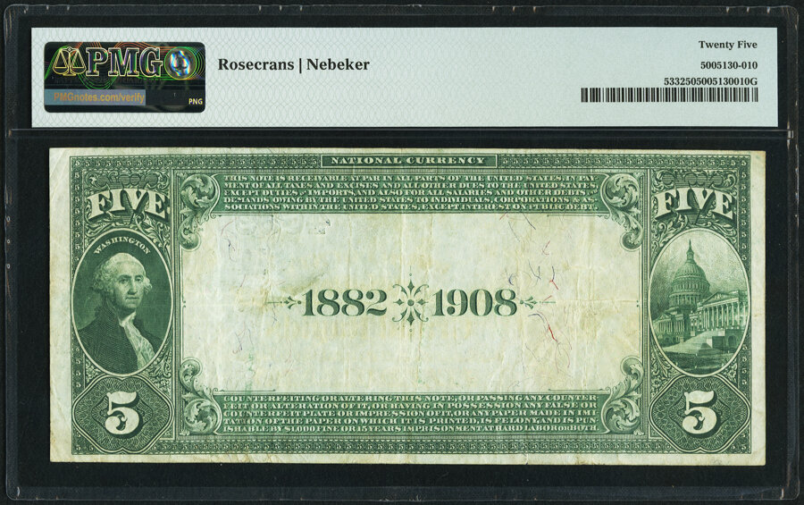 image for: Grand Rapids, WI - $5 1882 Date Back Fr. 533 The Wood County National Bank Ch. # (M)4639 PMG Very Fine 25....