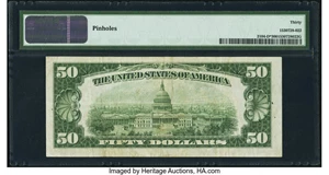 image for: Fr. 2104-D* $50 1934B Federal Reserve Note. PMG Very Fine 30....