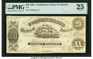 image for: T9 $20 1861 PF-4 Cr. 26 PMG Very Fine 25....