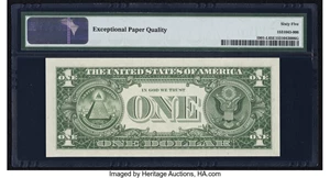 image for: Low Binary Serial Number L00000011A Fr. 1901-L $1 1963A Federal Reserve Note. PMG Gem Uncirculated 65 EPQ....