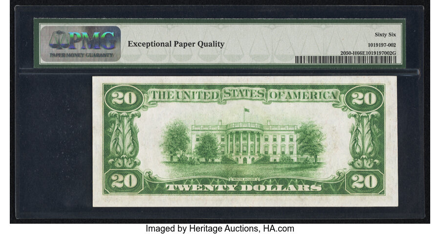 image for: Fr. 2050-H $20 1928 Federal Reserve Note. PMG Gem Uncirculated 66 EPQ....