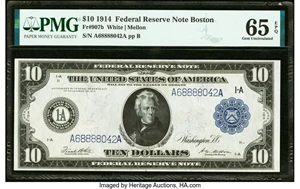 image for: Fr. 907b $10 1914 Federal Reserve Note PMG Gem Uncirculated 65 EPQ....