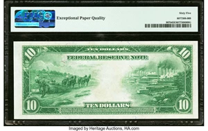 image for: Fr. 907b $10 1914 Federal Reserve Note PMG Gem Uncirculated 65 EPQ....
