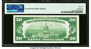 image for: Fr. 1880-J $50 1929 Federal Reserve Bank Note. PMG Gem Uncirculated 66 EPQ....
